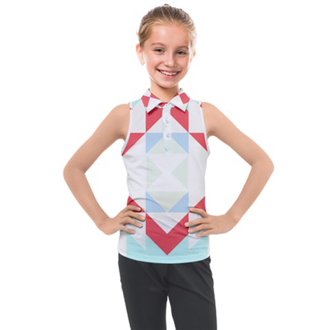 Abstract Pattern T- Shirt Hourglass Pattern  Urban Tones Abstract  Blue And Red  Soft Furnishings 4 Kids  Sleeveless Polo Tee by maxcute