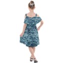 Water Splash Texture  Kids  Cut Out Shoulders Chiffon Dress View2