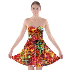 Design Art Pattern Strapless Bra Top Dress by artworkshop