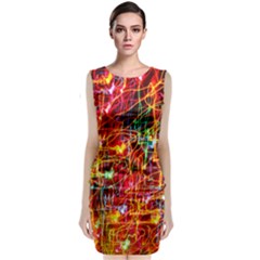 Design Art Pattern Sleeveless Velvet Midi Dress by artworkshop