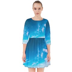 Landscape Sky Clouds Hd Wallpaper Smock Dress by artworkshop