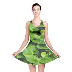 Layered Plant Leaves Iphone Wallpaper Reversible Skater Dress by artworkshop