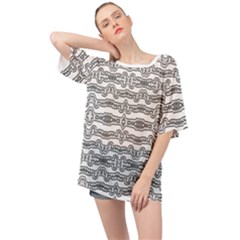 Black And White Tribal Print Pattern Oversized Chiffon Top by dflcprintsclothing