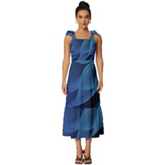 Abstract Blue Background Tie-strap Tiered Midi Chiffon Dress by artworkshop