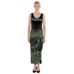 Astronaut Lying In Flowers Fantasy Fitted Maxi Dress by artworkshop