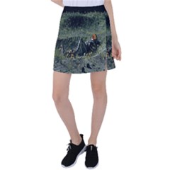 Astronaut Lying In Flowers Fantasy Tennis Skirt by artworkshop