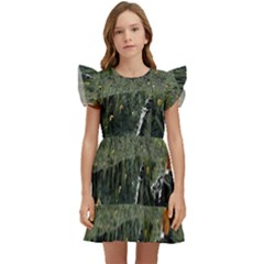 Astronaut Lying In Flowers Fantasy Kids  Winged Sleeve Dress by artworkshop