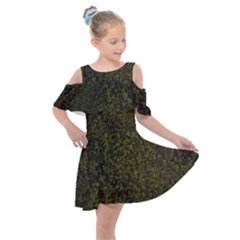 Green Grunge Background Kids  Shoulder Cutout Chiffon Dress by artworkshop