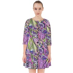 Abstract Intarsio Smock Dress by kaleidomarblingart