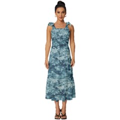 Texture Reef Pattern Tie-strap Tiered Midi Chiffon Dress by artworkshop