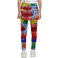 Umbrellas Colourful Kids  Skirted Pants by artworkshop