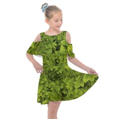 Botanical Motif Plants Detail Photography Kids  Shoulder Cutout Chiffon Dress by dflcprintsclothing