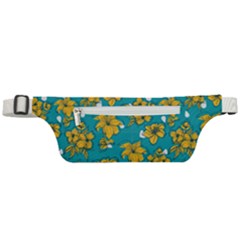 Turquoise And Yellow Floral Active Waist Bag by fructosebat