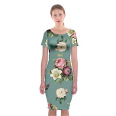 Victorian Floral Classic Short Sleeve Midi Dress by fructosebat