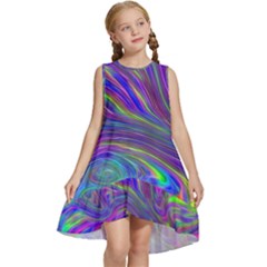 Abstract With Blue Kids  Frill Swing Dress by bloomingvinedesign