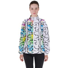 Brain-mind-psychology-idea-drawing Women s High Neck Windbreaker by Jancukart