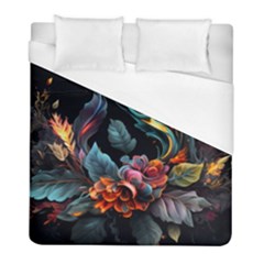 Flowers Flame Abstract Floral Duvet Cover (full/ Double Size) by Jancukart