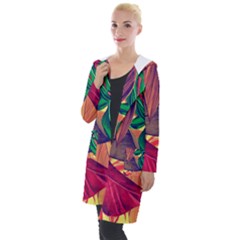 Monstera Tropical Design Beach Hooded Pocket Cardigan by Jancukart