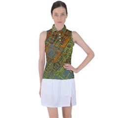 Art 3d Windows Modeling Dimension Women s Sleeveless Polo Tee by Ravend