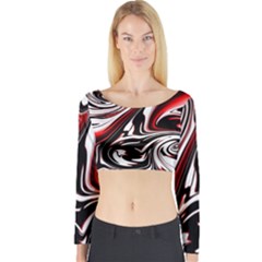 Modern Art Design Fantasy Surreal Long Sleeve Crop Top by Ravend