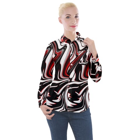 Modern Art Design Fantasy Surreal Women s Long Sleeve Pocket Shirt by Ravend