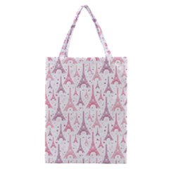 Eiffel Tower Pattern Wallpaper Classic Tote Bag by Ravend