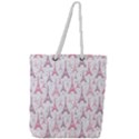 Eiffel Tower Pattern Wallpaper Full Print Rope Handle Tote (Large) View1