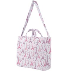 Eiffel Tower Pattern Wallpaper Square Shoulder Tote Bag by Ravend