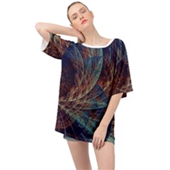 Fractal Abstract- Art Oversized Chiffon Top by Ravend