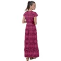 Elegant pink floral geometric pattern Flutter Sleeve Maxi Dress View2