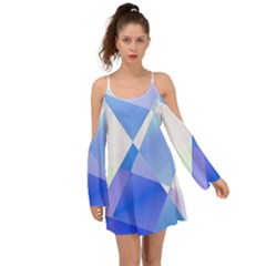 Abstract T- Shirt Blue Abstract Chess Cell Pattern Minimalism T- Shirt Boho Dress by maxcute