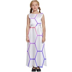 Abstract T- Shirt Honeycomb Pattern T- Shirt Kids  Satin Sleeveless Maxi Dress by maxcute