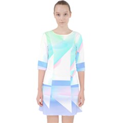 Abstract T- Shirt Minimalistic Abstract Northern Lights T- Shirt Quarter Sleeve Pocket Dress by maxcute