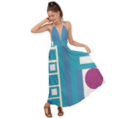 Abstract T- Shirt Model 27 T- Shirt Backless Maxi Beach Dress by maxcute