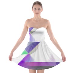 Abstract T- Shirt Purple Northern Lights Colorful Abstract T- Shirt Strapless Bra Top Dress by maxcute