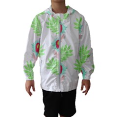 Batik T- Shirt Batik Flowers Pattern 18 Kids  Hooded Windbreaker by maxcute