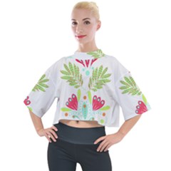 Batik T- Shirt Batik Flowers Pattern T- Shirt Mock Neck Tee by maxcute