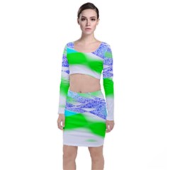 Blue Green Black Abstract Art T- Shirt Blue Green Black Abstract Art T- Shirt Top And Skirt Sets by maxcute