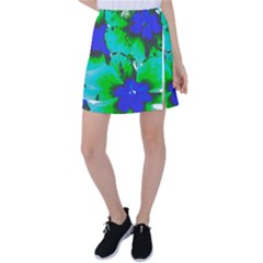 Blue T- Shirt Blue Flower Of Happiness Tennis Skirt by maxcute