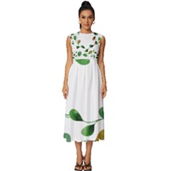 Boho Leaf Pattern T- Shirt Boho Leaf Pattern T- Shirt Sleeveless Round Neck Midi Dress by maxcute