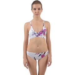 Botanical T- Shirt Botanical Creative Flower Mounted T- Shirt Wrap Around Bikini Set by maxcute