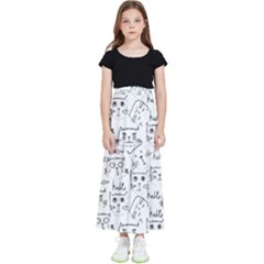 Cat Apparel T- Shirt Cute Cat Pattern For Cat Lovers T- Shirt Kids  Flared Maxi Skirt by maxcute