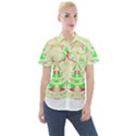 Circle Design T- Shirt Abstract Red Green Yellow Ornamental Circle Design T- Shirt Women s Short Sleeve Pocket Shirt View1