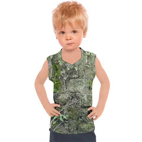 Old Stone Exterior Wall With Moss Kids  Sport Tank Top by dflcprintsclothing