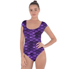 Purple Scales! Short Sleeve Leotard  by fructosebat