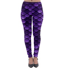 Purple Scales! Lightweight Velour Leggings by fructosebat