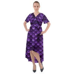 Purple Scales! Front Wrap High Low Dress by fructosebat