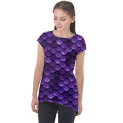 Purple Scales! Cap Sleeve High Low Top by fructosebat