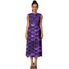 Purple Scales! Sleeveless Round Neck Midi Dress by fructosebat