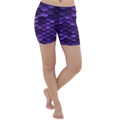 Purple Scales! Lightweight Velour Yoga Shorts by fructosebat